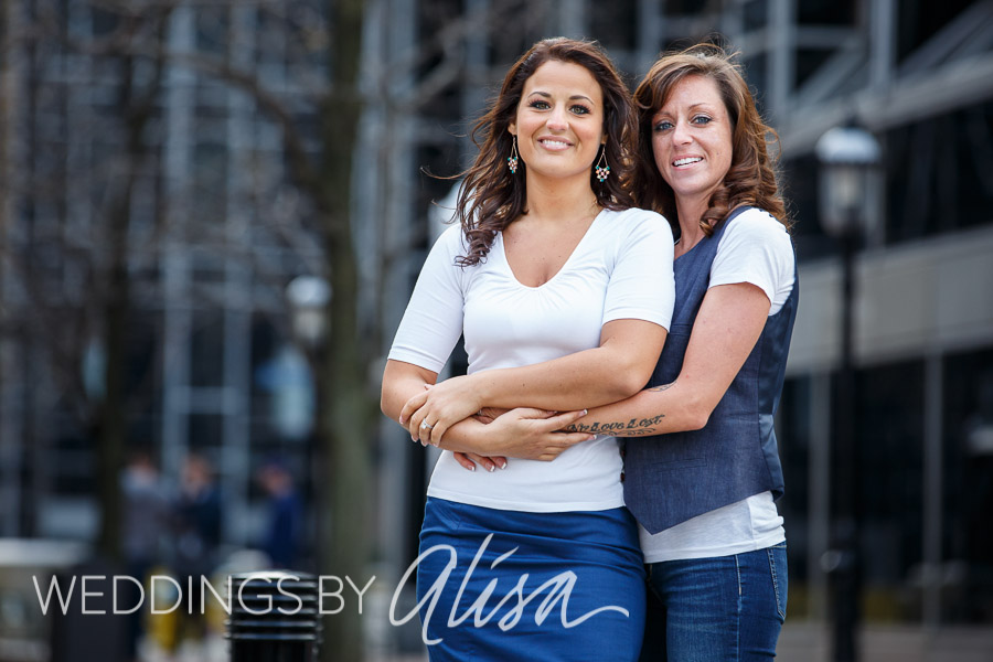 Engagement photos at PPG Place Downtown Pittsburgh