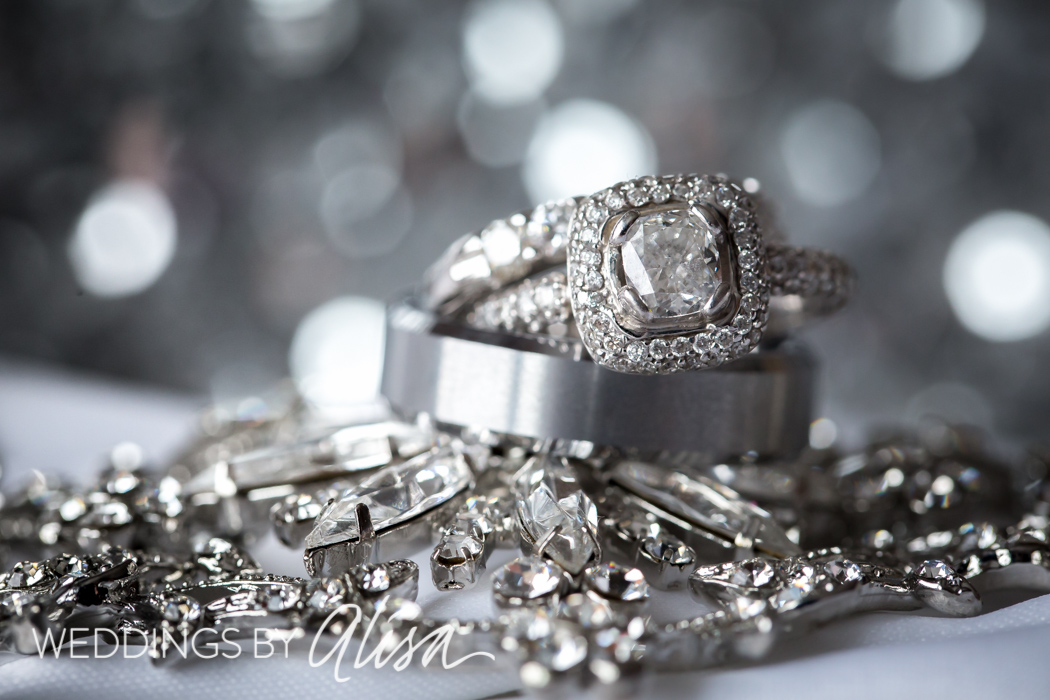 sparkly engagement ring shot